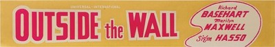 Crane Wilbur OUTSIDE THE WALL Original mini-banner poster for the 1950 #160943