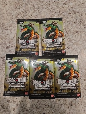 Dragon Ball Fusion World Wish for Shenron FB07 5x Booster Pack Bundle English 