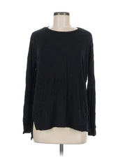 H By Halston Women Black Long Sleeve T-Shirt M