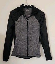 Nike Jacket Hoodie Black Gray Dri Fit Training Women  s Small 802919-011