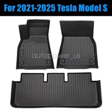 For 2021-2025 Tesla Model S TPE All-Weather Front & Rear Floor Mats Liners Set