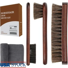 Professional Suede Leather Cleaner Kit Horse Hair Brush Shoe Care Travel Set New