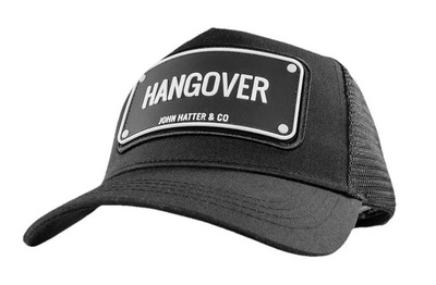 JOHN HATTER & CO Hangover Rubber Patch Trucker Cap Hat Black R-1037-U00 NEW
