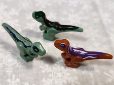Lot 3 Different LEGO Jurassic World Dinosaur Baby Dino Raptor Green Orange 75938