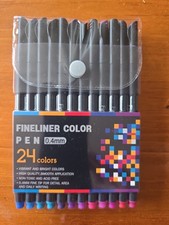 24 Colors Fineliner Color Pens Fine Tip Assorted Colors Non Toxic For Drawing