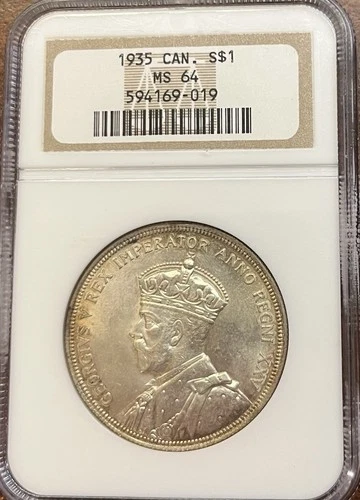 1935 Canada Silver Dollar MS64 NGC