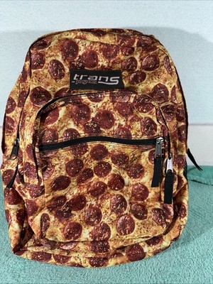 RARE JanSport Trans Pepperoni Cheese Pizza Print Backpack 