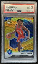 2020-21 Panini Mosaic Tyrese Maxey RC Mosaic Gold Wave NBA Debut #263 PSA 10