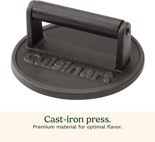 Cuisinart 6,5" Gusseisen zerschlagen Burger Presse, saftige und knusprige Burger für Grills - Bild 3 von 7