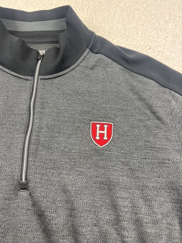 Harvard Crimson Nike Golf 1/4 Zip Pullover Sweater Mens XL Gray Mock Neck DriFit - Picture 2 of 7