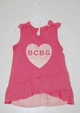 NWT  Flaw BCBG Girls Little Girls Pink Heart Logo Sleeveless 2pc Short Set sz 4