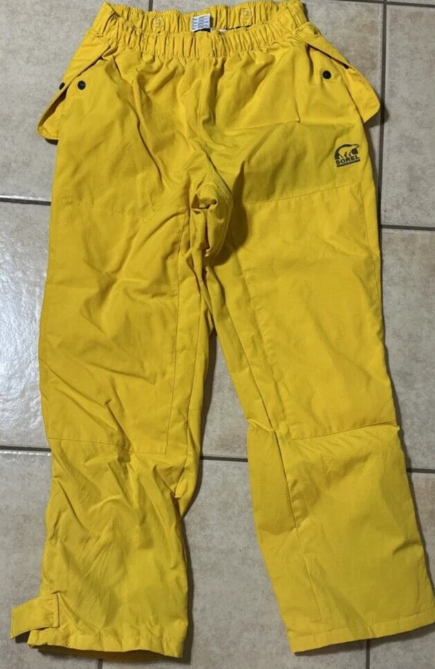 Sorel Waterproof Pant MED. Lined Omni Tech Ski Snowboard Rain Breathable Yellow