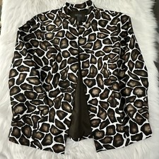 Chicos Additions womens animal print blazer lined size 2 timeless