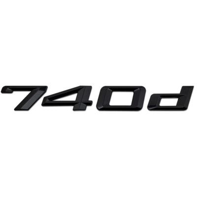 Glanz Schwarz 740d Heck Kofferraum Flach Auto Abzeichen Emblem Buchstabe Nummer für BMW
