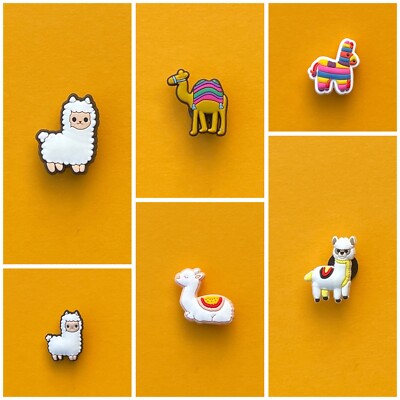 Schuhstecker/Shoe Charms/Pins/Anstecker TIERE/ALPAKA/KAMEL/PINATA