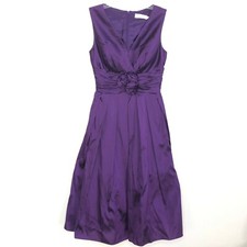 Eliza J Women's Purple Pleated Midi Dress size 4 Formal wedding Empire waist BTK