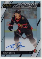 2023-24 O-Pee-Chee Platinum Rookie Autographs Rainbow #RRG Ridly Greig Ottawa