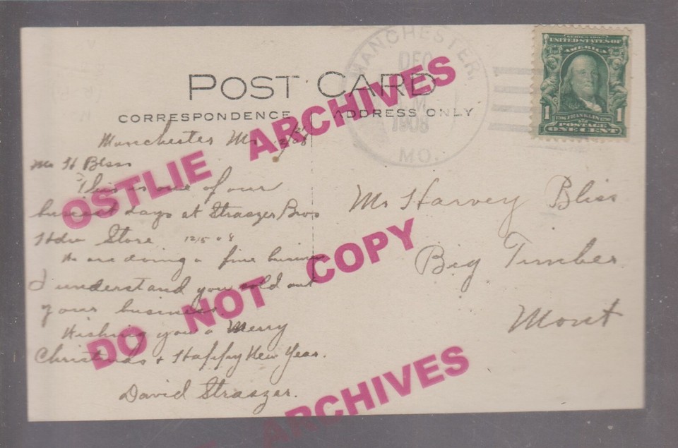 Manchester MISSOURI RPPC 1908 HARDWARE STORE Crowd Waiting SALE DAY? MO