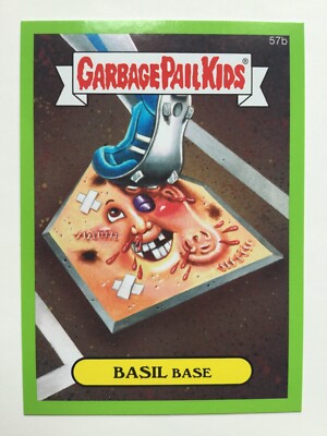 Garbage Pail Kids 2015 Topps Sticker 57b Basil Base Green Boarder