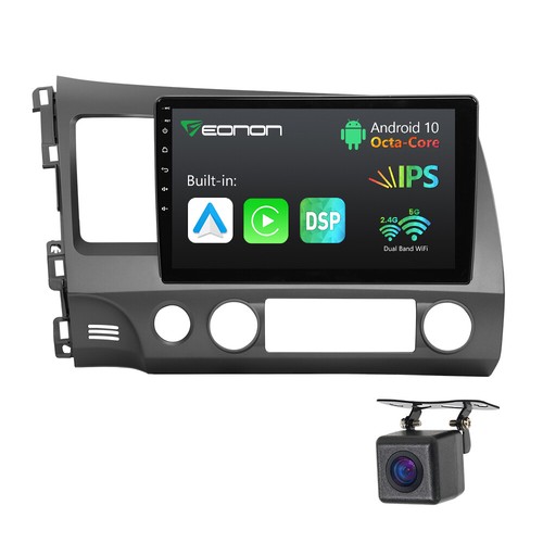 CAM+10.1" For Honda Civic 2006-2011 Apple CarPlay Android Auto Car Radio IPS DSP