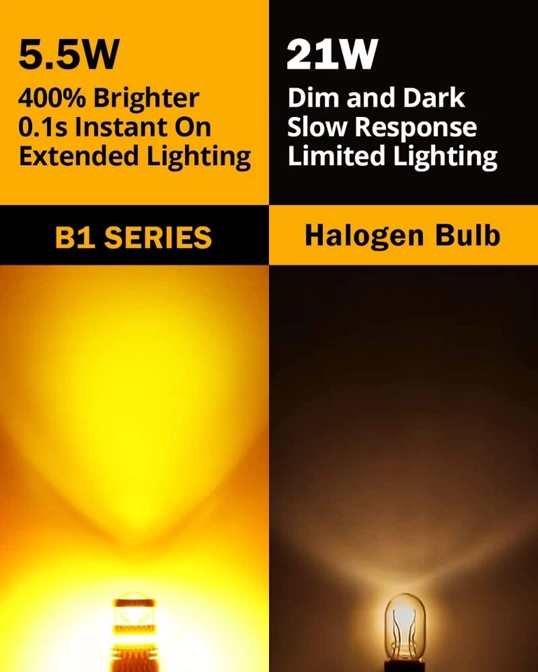 AUXBEAM 4157 3156 3157 LED Intermitente Bombilla Ámbar 31SMD 400% Más Brillante 2023 Foto 4 de 4