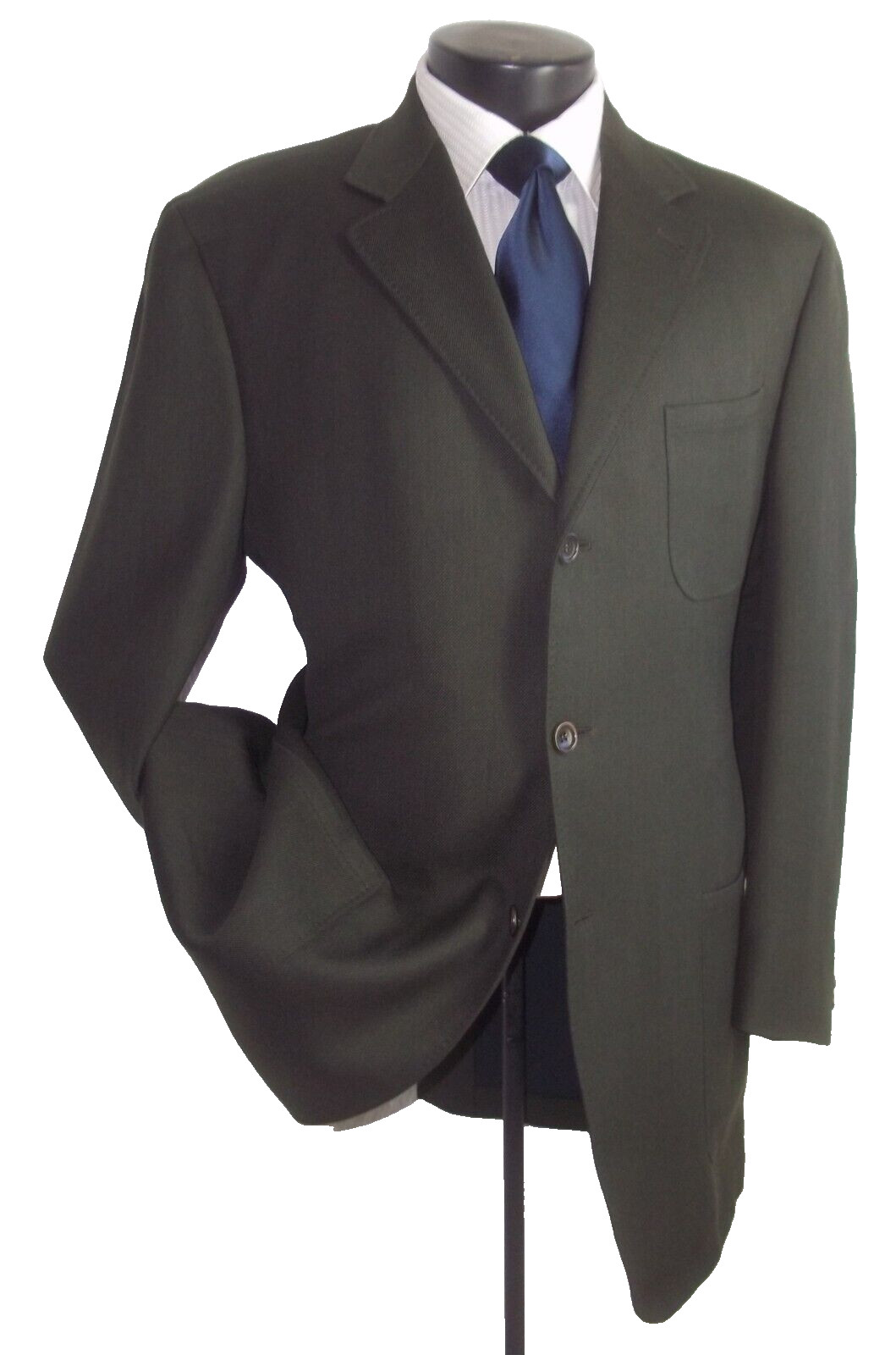 Canali olive green 3button patch pockets double f… - image 2