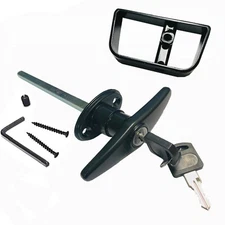 6" Black T Handle Door Lock Replacement shed gate playhouse coops WHOLE SET 1822