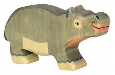 Holztiger 80162 Nilpferd, klein Holzfigur bemalt