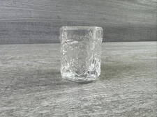 Vintage Clear Pressed Glass Coronet Toothpick Holder Grapes Leaves Raised Design
