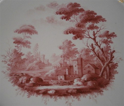 Ancien 18thC Doccia Porcelaine Puce Scenic Plaque Porzellan Teller Ginori Italie - Photo 2 sur 7