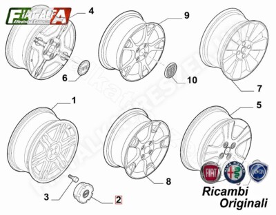 Originele Fiat naafdop Panda 2003 2009 51732047