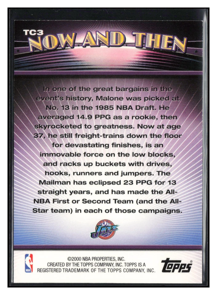 2000-01 Topps #TC3 Karl Malone Topps Combos Series Two - Image 2 of 2