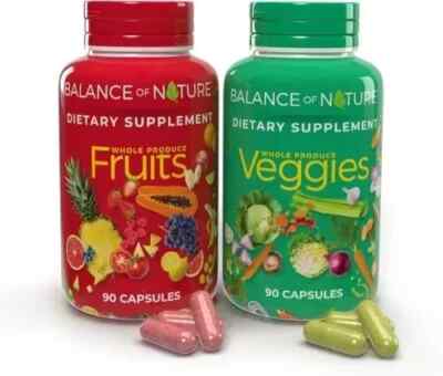 Balance of Nature Fruits &Veggies, Whole Food Supplement W/ Superfood Fruits