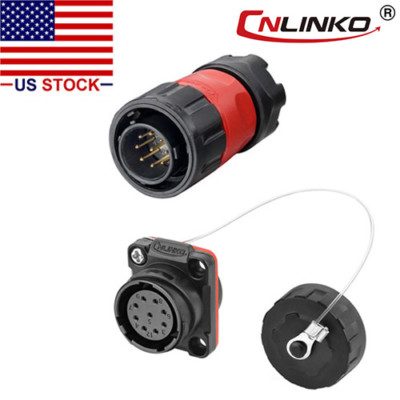 9 Pin Power Signal Connector Male Plug & Female Socket Outdoor Waterproof IP67