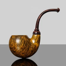 Briar Smooth Vest Pocket Pipe Freehand Pipe Wood Tobacco Pipe Bent Ebonite Stem