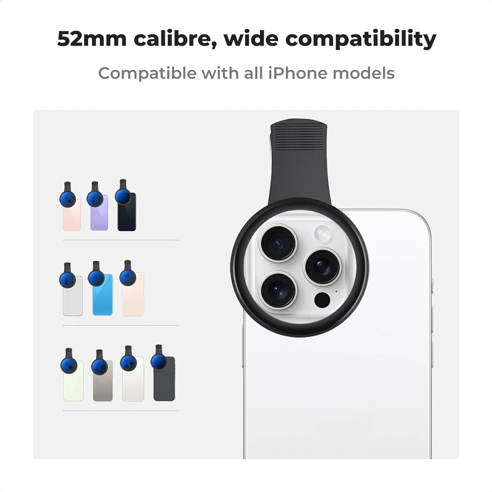 K&F Concept Phone Lens Filter 52mm Thread Clip 2 in 1 CPL ND2 to ND32 C VND - Image 3 of 4