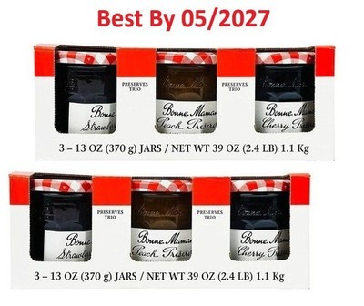 2-PACK Bonne Maman Trio Variety,  3-count x 13 oz jars, Total 6 jars