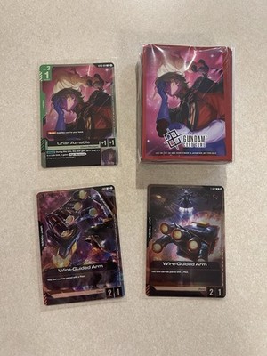 Gundam Top 32 Regional Prizing (Char Aznable, Wire-Guided Arm Tokens, Sleeves)