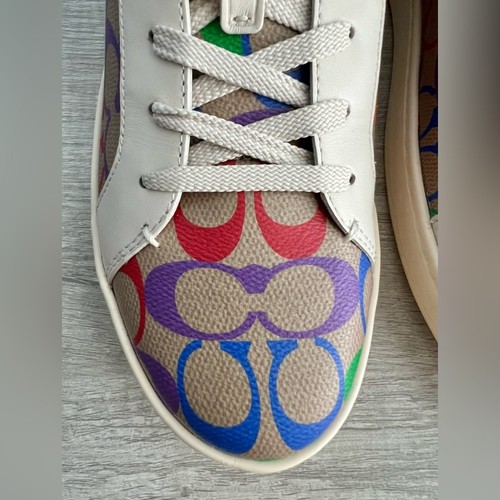 Coach Damen Lowline Low-Top Sneaker in Rainbow Signature Canvas Größe 11B - Bild 5 von 13