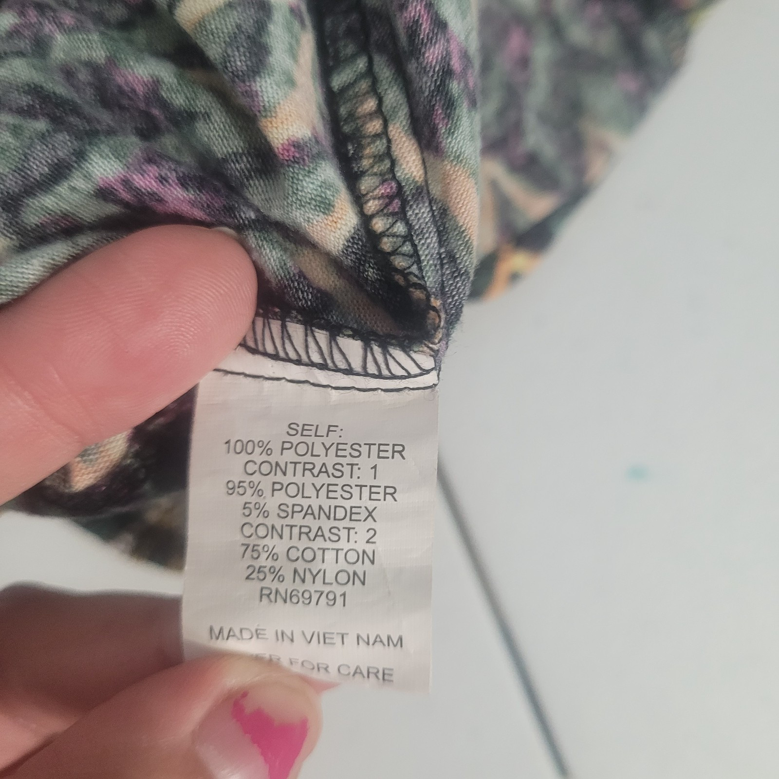 Fig & Flower Large blouse patchwork geometric tex… - image 11