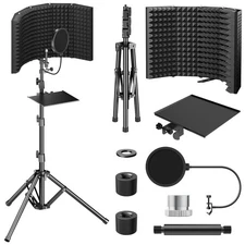 Isolation Shield Pack for Mic, High Density Absorbent Foam Shield with Pop Fi...