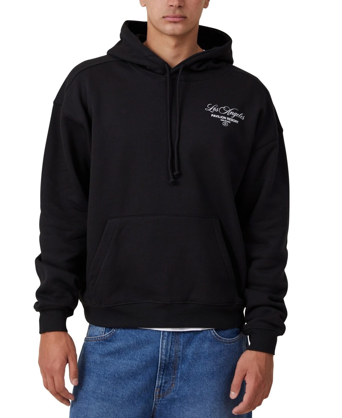 Cotton On Men Relax Box Fit Graphic Hoodie Black Size Large Pavillion Resort 5390₽
