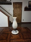 Vintage Hobnail White Milk Glass 13.5" Hurricane Electric Table Lamp *WORKS*