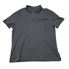 Banana Republic Luxe Touch Performance Polo Shirt Mens Large Gray Short Sleeve