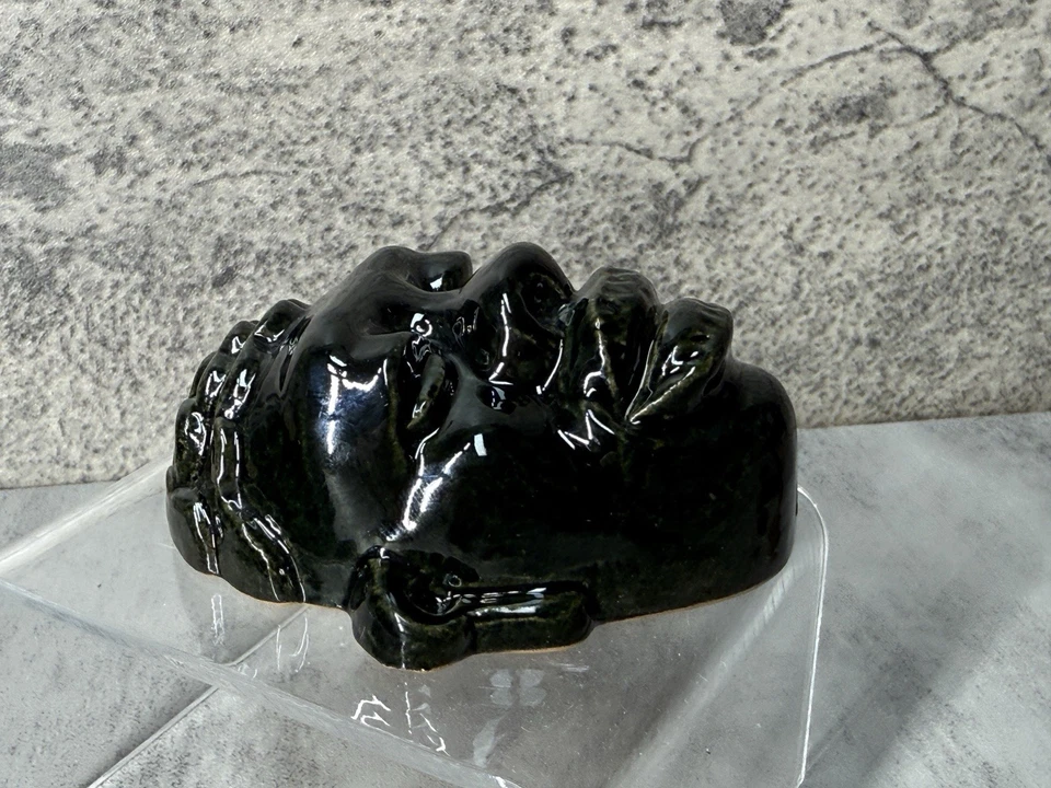 Vintage Frankoma # 157 Afr0 - Man Mask - Onyx Black - Image 2 of 4