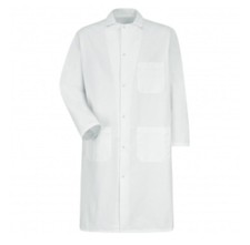 Red Kap 4016WH Gripper Front Butcher Frock Coat with Exterior Pockets, White LRG