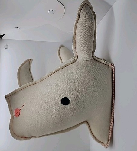 Pillowfort Rhinoceros Wall Art Nursery Kids Decor Plush Stuffed Head Zoo 