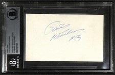 Sarunas Marciulionis Golden State Warriors Signed Index Card Beckett Slab