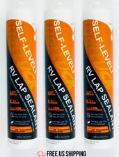 WELLUCK RV Roof Sealant Self-Leveling Lap White 10.3 oz Set of 3