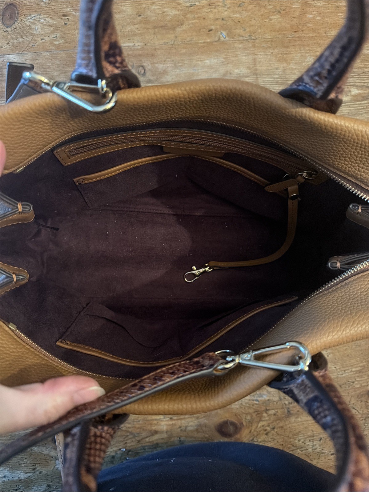 Michael Kors Rollins Large Brown Tan Python Embos… - image 14